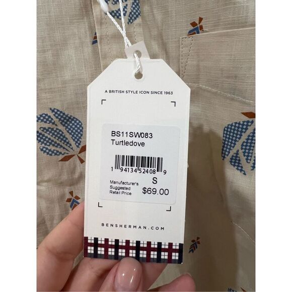 Ben Sherman NWT Digi Floral Print Short Sleeve Woven sz S - Picture 5 of 7